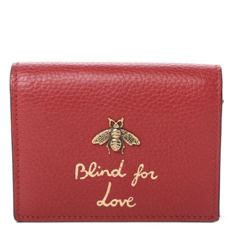 gucci animalier card case red